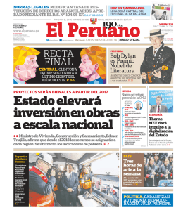 Estado elevar&aacute; inversi&oacute;n en obras a escala nacional
