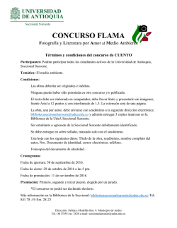concurso flama - Suroeste - Universidad de Antioquia