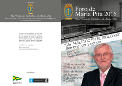 folleto foro maría pita 2016 - Orden de Caballeros de María Pita