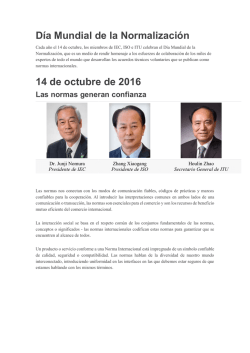 D&iacute;a Mundial de la Normalizaci&oacute;n 14 de octubre de