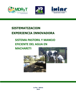 sistema pastoril y manejo eficiente del agua en machareti