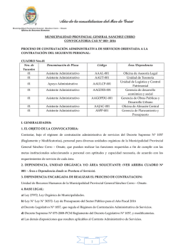 3ra Convocatoria CAS 2016 - Municipalidad Provincial General