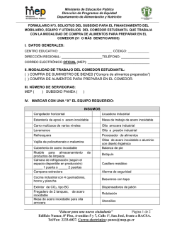 Formulario N&deg;3 Equipo preparacion de alimentos