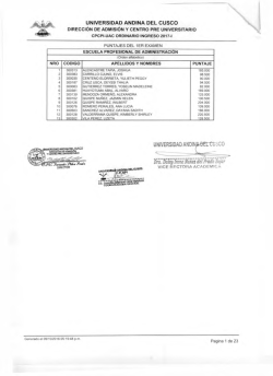 ver puntajes 1er examen - Universidad Andina del Cusco