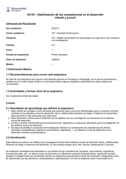 63143 - Optimización de las competencias en el desarrollo infantil y