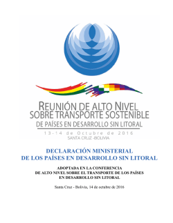 declaraci&oacute;n ministerial de los pa&iacute;ses en desarrollo sin litoral