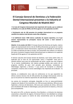 11-10-2016 El Consejo de Dentistas y la FDI presentan a la