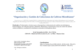 “Organización y Gestión de Colecciones de Cultivos Microbianos”