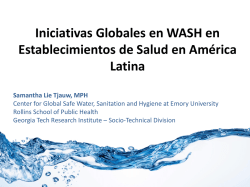 Iniciativas Globales en WASH en Establecimientos de