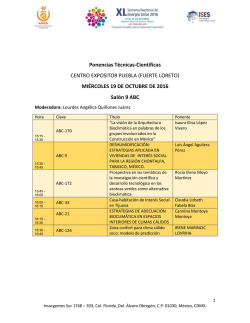 Ponencias Técnicas-Científicas CENTRO EXPOSITOR PUEBLA