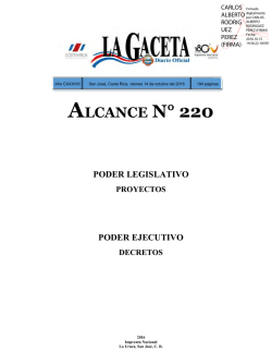 ALCANCE DIGITAL N&deg; 220 a La Gaceta N&deg; 198 del 14 10 2016