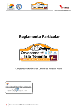 Reglamento Particular - Rallye isla de Tenerife