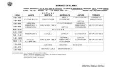 horario de clases - Colegio Las Nieves