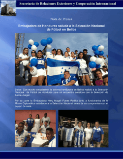 Embajadora de Honduras saluda a la Selección Nacional de Fútbol