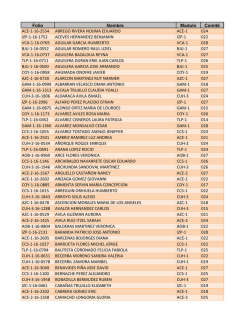 Folio Nombre Modulo Comité ACE-1-16