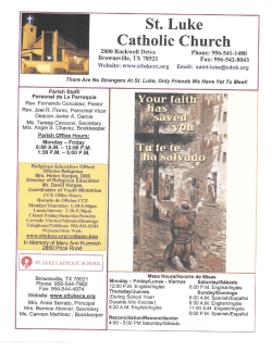 Page 1 St. Luke Catholic Church 2800 Rockwell Drive Phone: 956
