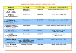 Calendario de cursillos del Arciprestazgo de Segovia 2016-2017
