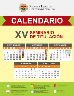 calendario - Escuela Libre de Derecho de Sinaloa