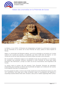 Hallan dos anomalías en la Pirámide de Guiza