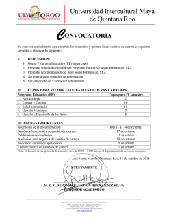 convocatoria - Universidad Intercultural Maya de Quintana Roo