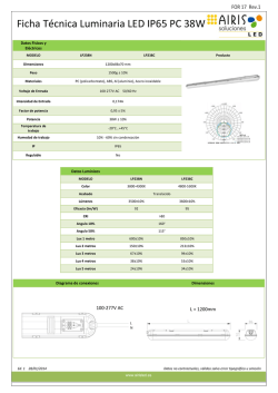 Ficha Técnica Luminaria LED IP65 PC 38W