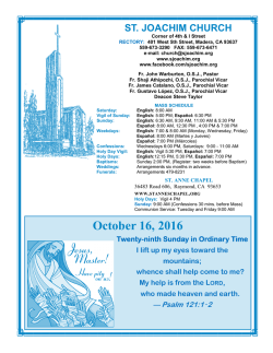 October 16, 2016 - St. Joachim Church