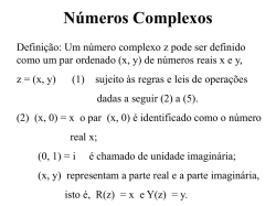 Números Complexos - CIn - Centro de Informática da UFPE