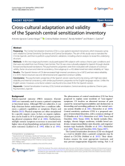 Cross-cultural adaptation and validity of the Spanish