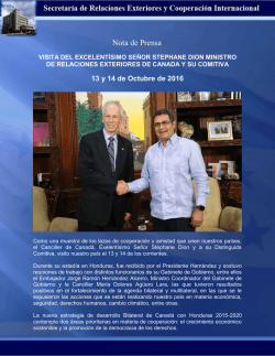 Nota de Prensa - Secretaría de Relaciones Exteriores de Honduras