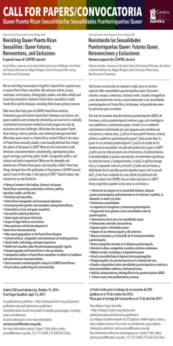 call for papers/convocatoria - Centro de Estudios Puertorriqueños