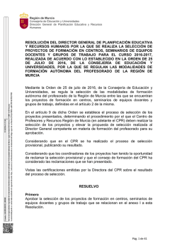 Resoluci&oacute;n del Director General de Planificaci&oacute;n
