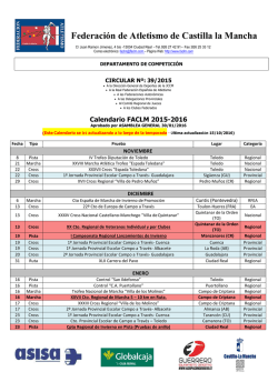 Calendario FACLM 2015-2016 Actualización a 15/10/2016