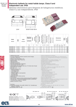 Electronic ballasts for metal halide lamps. Class II and