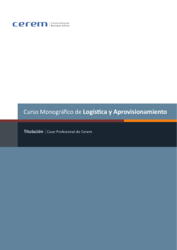Curso Monográfico de Logística y Aprovisionamiento