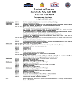 Programa - Anare Rally