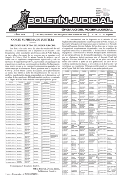 BOLETÍN JUDICIAL N° 201 de la fecha 20 10 2016