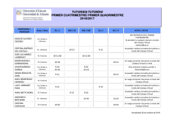 TUTORIES/TUTORÍAS PRIMER CUATRIMESTRE/ PRIMER