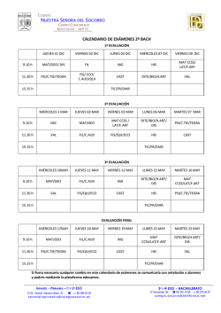 calendario de exámenes 2º bach