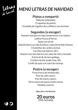 menu navidad LETRAS DE LAUREL