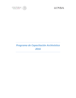 Programa de Capacitación Archivística 2016