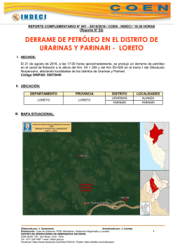 derrame de petróleo en el distrito de urarinas y parinari - loreto