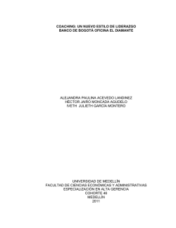 coaching: un nuevo estilo de liderazgo banco de bogot&aacute; oficina el