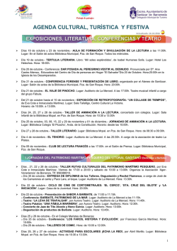 agenda cultural, turística y festiva