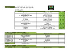 Calendario Liga Provincial TOB Temporada 2016-2017