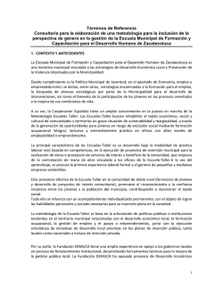 tdr_genero_metodologia eett - Agencia Española de Cooperación