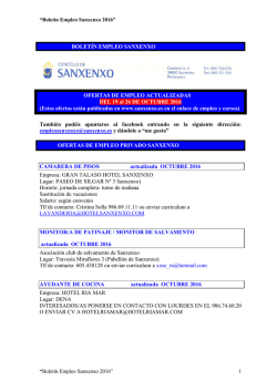 Boletín de ofertas de empleo privado de Sanxenxo (19/10/2016)