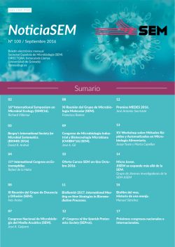 Nº 100 - Septiembre 2016 - Sociedad Española de Microbiología