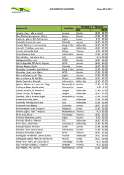 Horarios de visita del profesorado