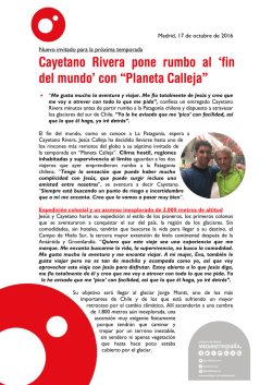 Cayetano Rivera pone rumbo al `fin del mundo` con