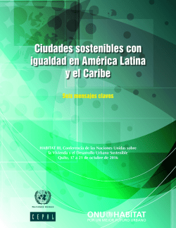 Ciudades sostenibles con igualdad en América Latina y el Caribe